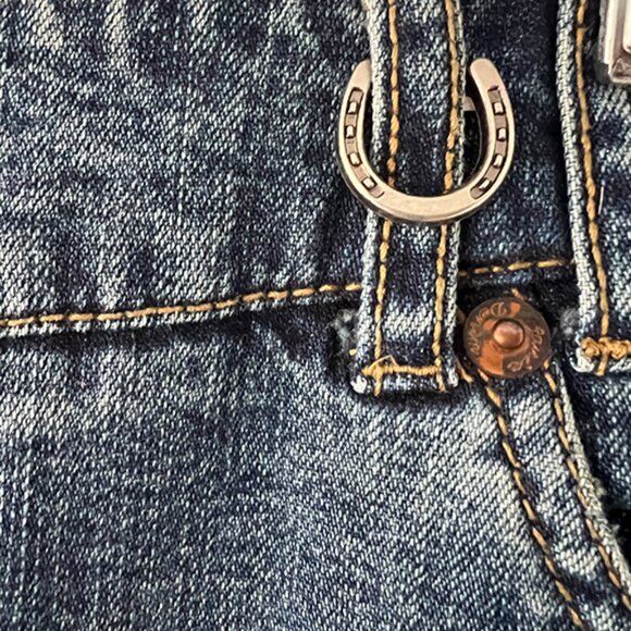 "Vintage" Anthropologie Louie Western Denim Maxi Skirt  Pockets - 90's - Size 10 - Picture 8 of 9